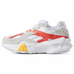 Reebok Aztrek Double x Gigi Hadid Turnschuhe Herren - Weiß/Grau/Rot/Gold - DE 384-UCG